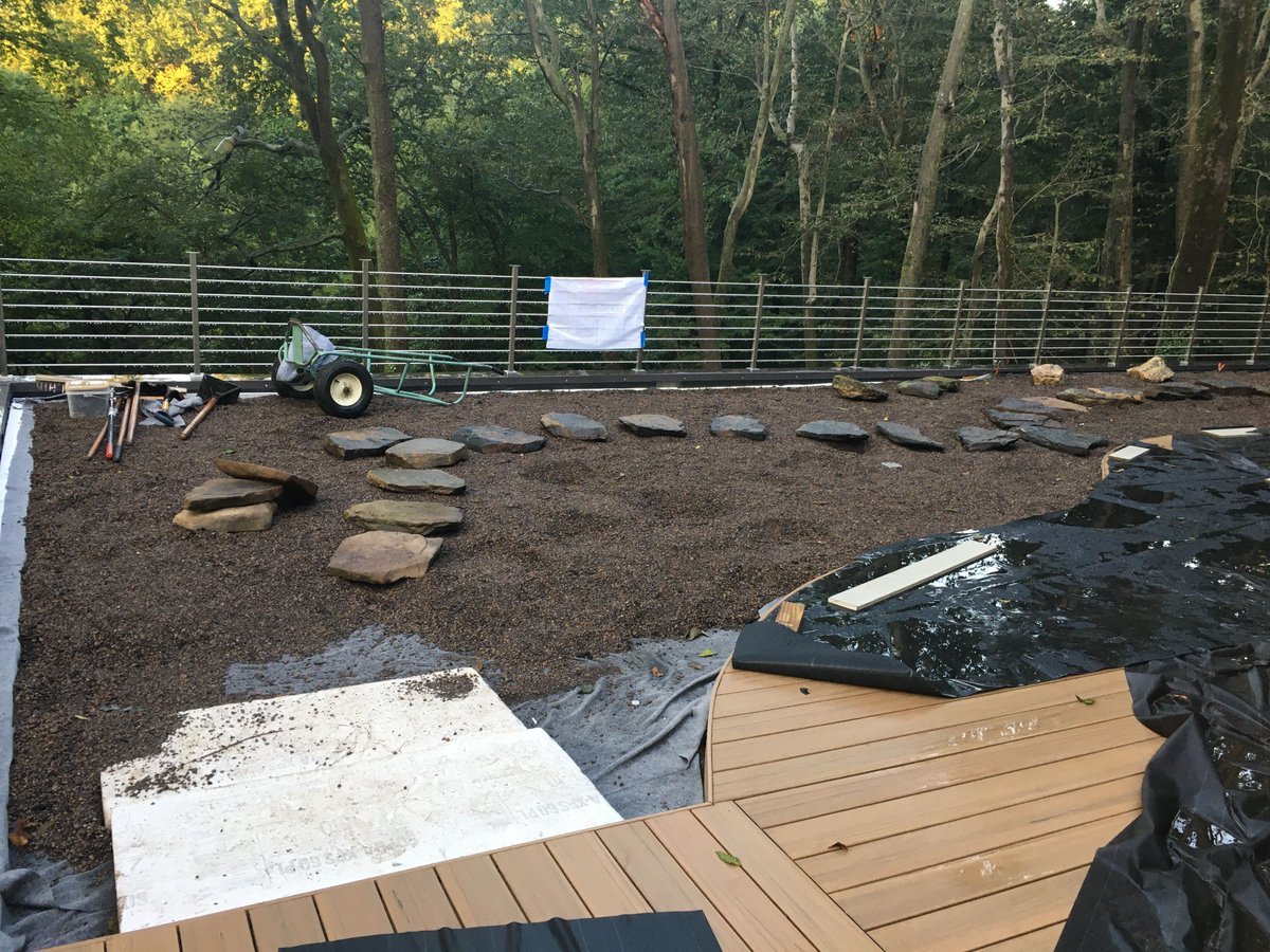 It's a roof, not a garden terrace! Our Modern Treehouse home is filled to the brim with  luxurious & sustainable design choices, including this green roof, massive curtainwalls, and rafter tails that soar from the roof planes. bit.ly/3HANkso 
#greendesign #greenbuilding