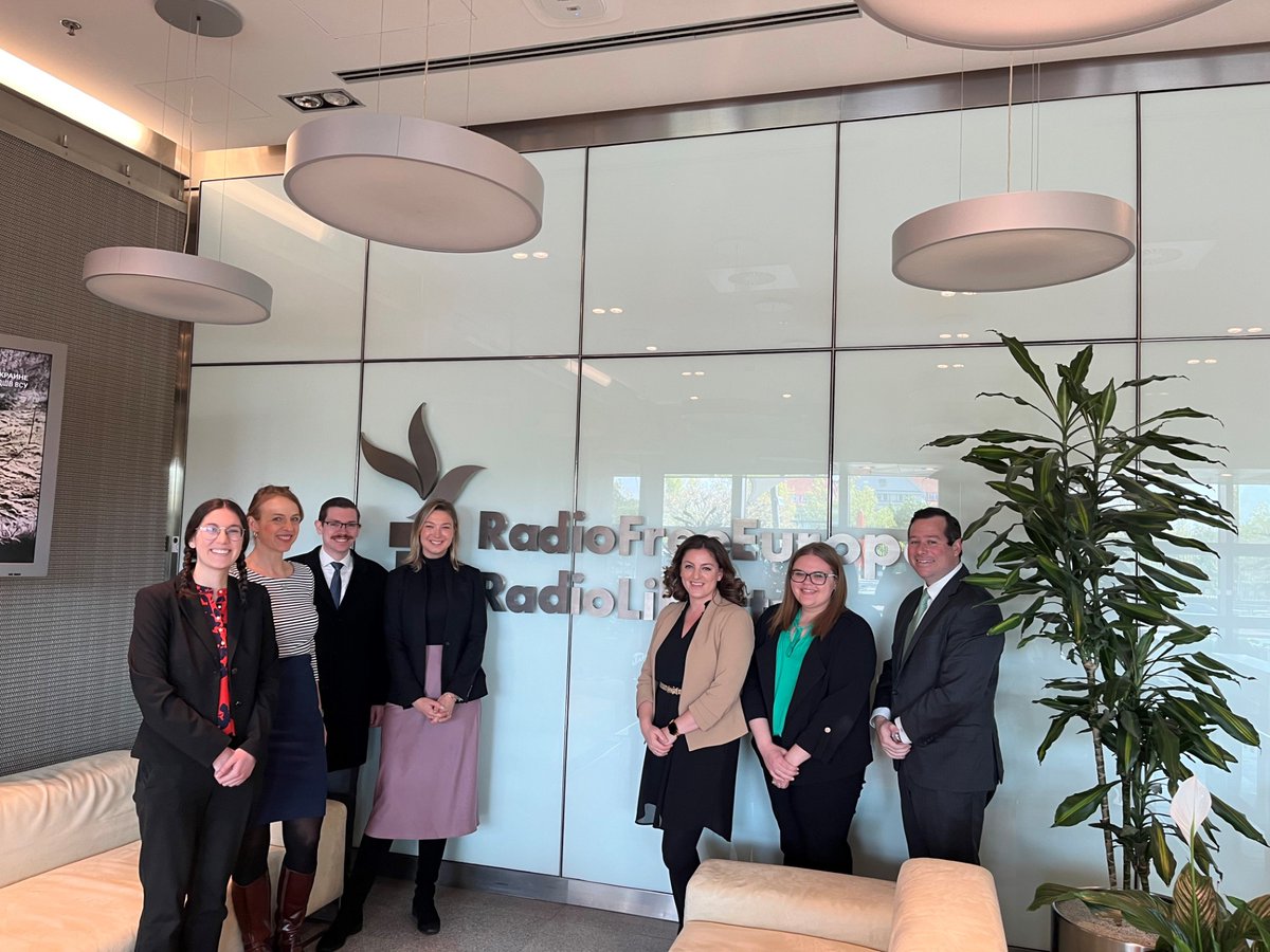 We were pleased to welcome members of a Congressional Staff Delegation to @RFERL headquarters in Prague, where we discussed the vital work of our newsrooms in Ukraine and beyond. A special thanks to @CzechEmbassyDC for organizing this visit.