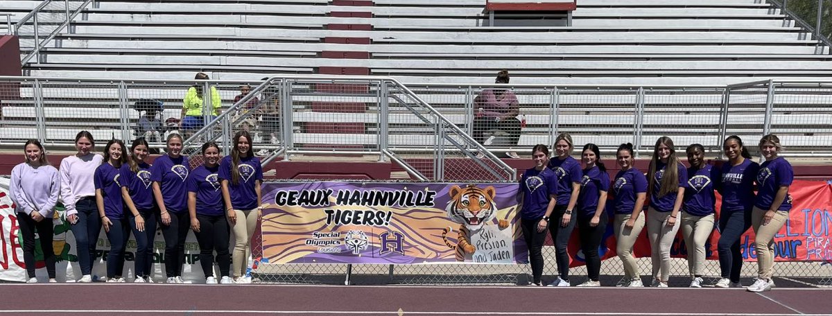 Softball representing at the special Olympics! Geaux Tigers! 💜💛