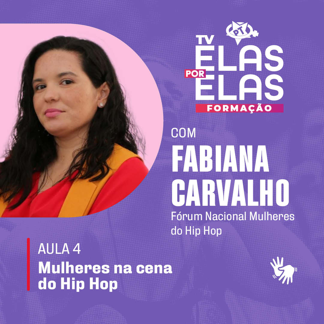 🟣 TV Elas Por Elas #NoAr No programa de hoje, você confere apresentação da aula com o tema 'Mulheres na cena do Hip Hop', com Fabiana Carvalho, assessora parlamentar. 📺 Assista na TvPT a partir das 16h: youtube.com/live/JJySaDXNS…