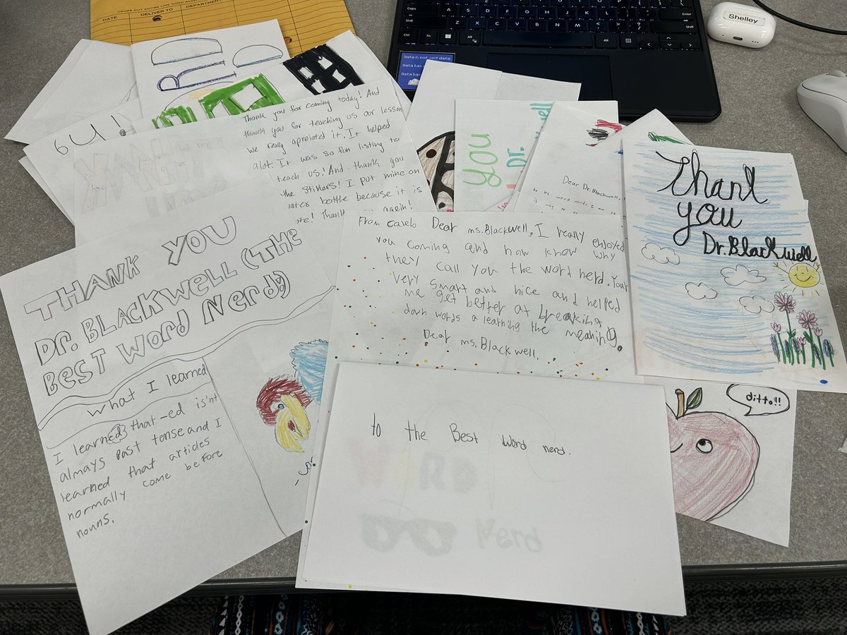 When Ss write thank you notes for teaching them about morphology, you know you’ve created more lifelong members of the “Word Nerd” club! 🥹 @tterhune618’s class made my day w/these sweet words & shared excitement re: #morphemes! So much learning & fun! @CCEComets @LitMTSSolathe
