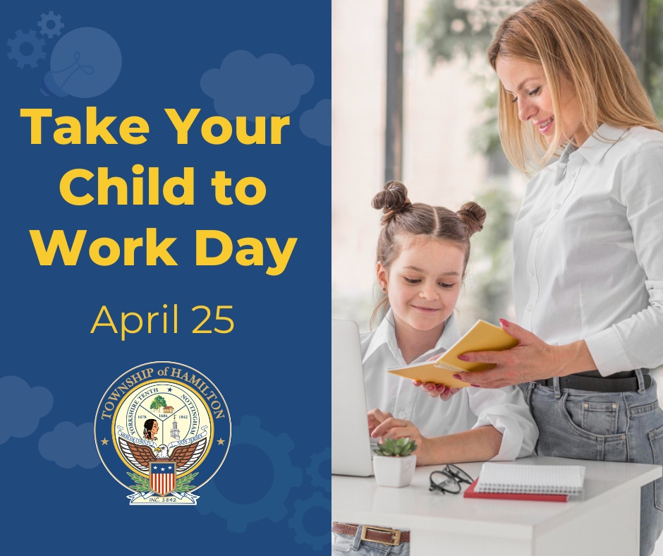 It's Take Your Child to Work Day! 👩‍💼👨‍💼 A day filled with learning, inspiration, and fun adventures. Let your child experience the world of work, ignite their imagination, and open their eyes to endless possibilities. #TakeYourChildToWorkDay. #HamiltonTownship #FutureGenerations