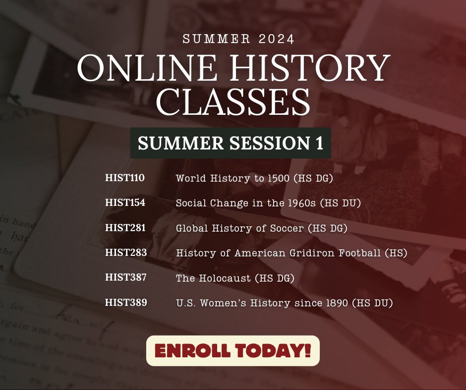 Looking to learn something new over the summer? The @UMassAmherst History department is offering asynchronous online classes this summer! Check out our offerings for the first session, held May 21-July 3, and find more info here on how to enroll: umass.edu/history/summer… 🧵