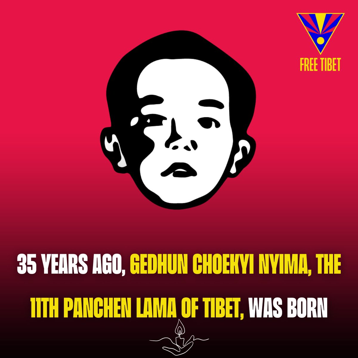 Today, Gedhun Choekyi Nyima, the #PanchenLama turns 35 years old. At the age of six, he was abducted and spent his last 29 birthdays spent under forced disappearance by the Chinese government.
