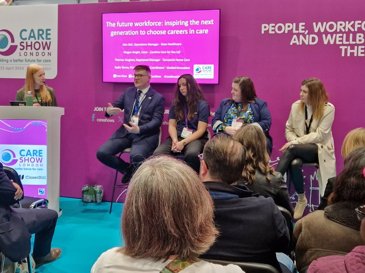 Brilliant panel at @CareShow today of young people talking about working in care and attracting more young people to all the opportunities. Watch out for @HallmarkFDN care careers conference on 19 November for school and college students. Who Cares Wins!