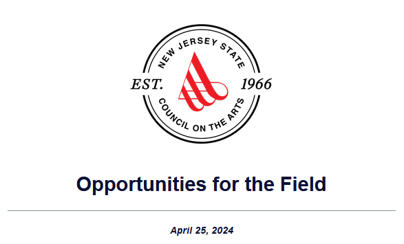 NEW: Check out the latest edition of Opportunities for the Field for grant announcements, calls for artists, professional development workshops, and much more. Don't miss an opportunity! Click here: conta.cc/3WaudAf #NJarts