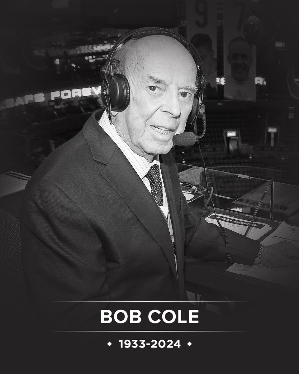 Legendary hockey broadcaster Bob Cole — whose voice can be recognized on countless iconic hockey moments — has passed away at the age of 90.