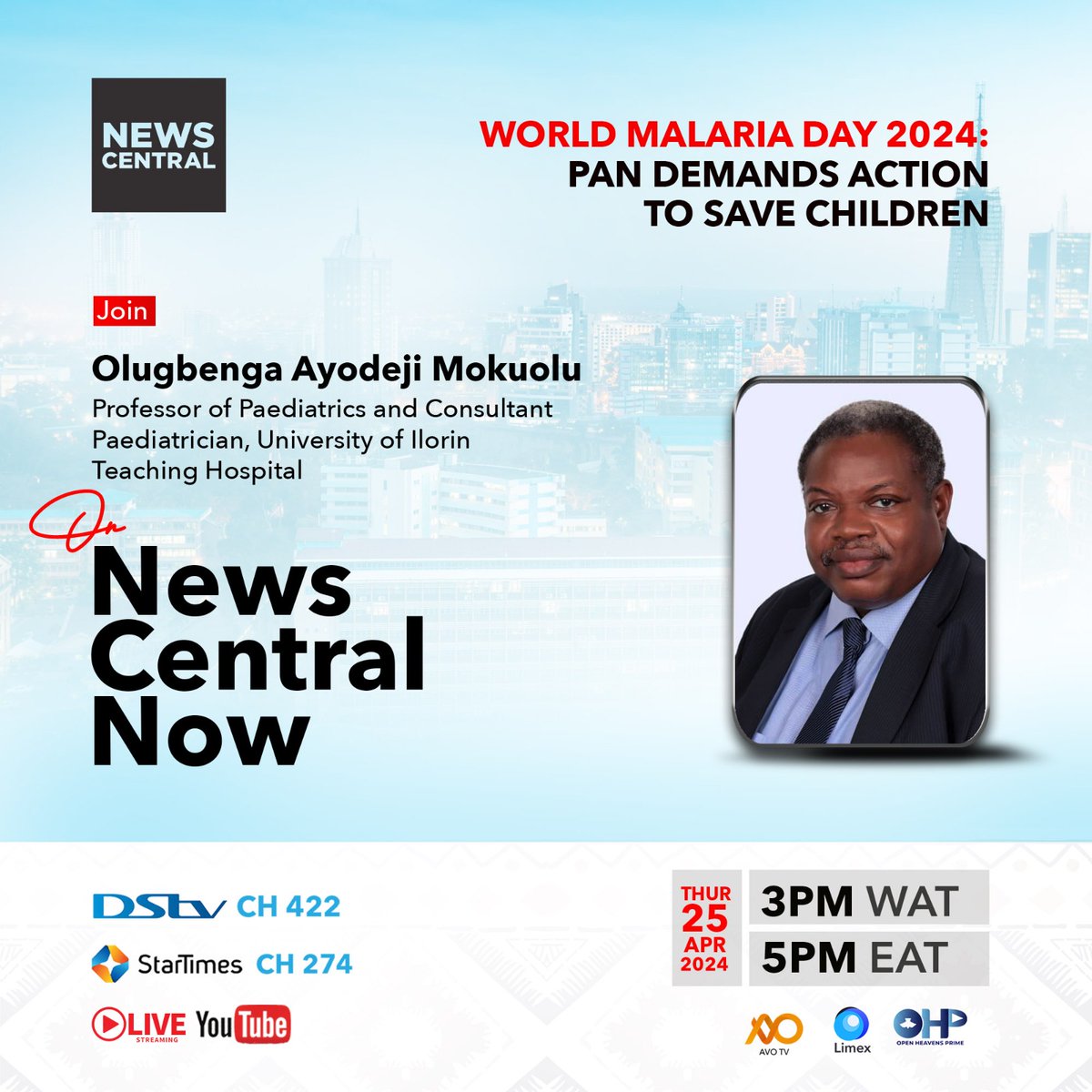 I should be live again at 10 pm WAT with News Central. Please tune in. Thanks