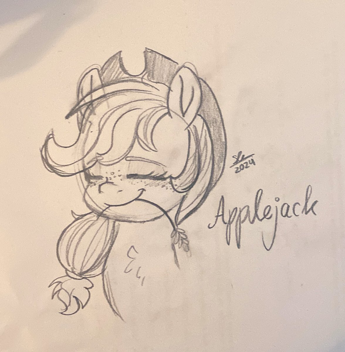 Day 25 of drawing applejack everyday until April is over 🍎 I’m studying so couldn’t draw a lot 😭
