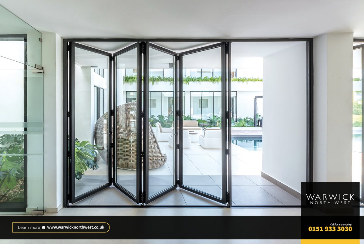 Radiate style, sophistication, & security with @cortizo_es Bi-fold doors from Warwick North West. With cutting-edge engineering & superior quality materials, Cortizo Bi-folds make a lasting impression in your property project. ✅ 0151 933 3030 / sales@warwicknorthwest.co.uk