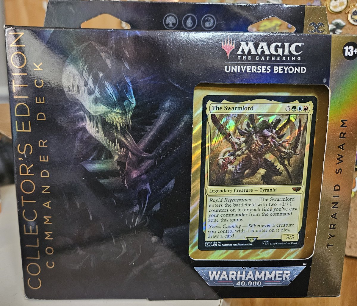 Okay. BIG giveaway starting.
Sealed Collectors Edition Tyranid Swarm deck. Free shipping in US. International winner pays shipping. 

Rules:
- Follow this account
- Re-tweet this tweet

Winner pulled at 9pm eastern on May 5th.

(Follows at twitch.tv/jackalcostuming appreciated!)