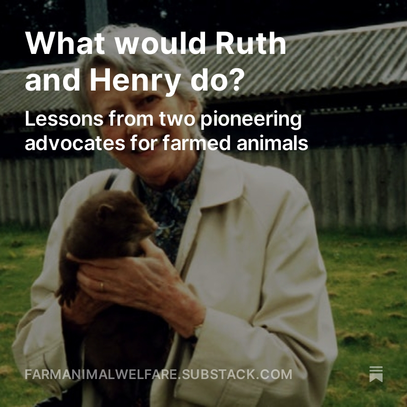 Ruth Harrison and Henry Spira won major reforms for farmed animals. How did they do it? Here are some lessons for effective animal advocates today: 1. Focus: prioritize specific, winnable campaigns with clear targets and demands. 2. Radical tactics, reasonable demands: combine…