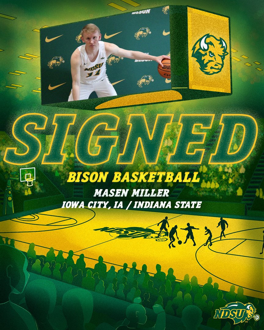 Welcome to the Bison Fam, Masen Miller! 🦬 6-2 guard with 1 season of eligibility 🦬 40% 3-point shooter at Indiana State 🦬 GLVC Freshman of the Year at Truman State 🦬 Averaged 14 ppg as a sophomore 🦬 45% 3-point shooter at Truman State