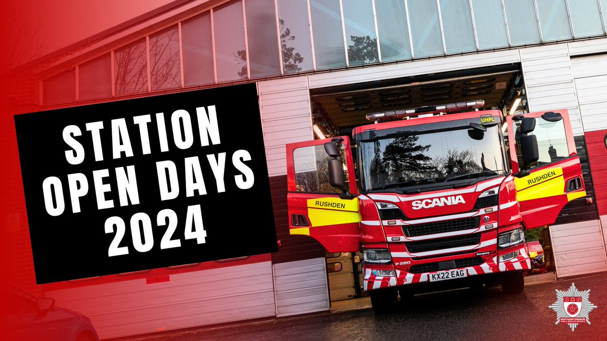 Some very advance dates for your diary! Saturday 3rd August, Rushden Fire Station will be hosting an open day and Saturday the 7th of September will be a busy day as 2 fire stations - Wellingborough and Oundle - are both opening their doors to the public! More info to come!