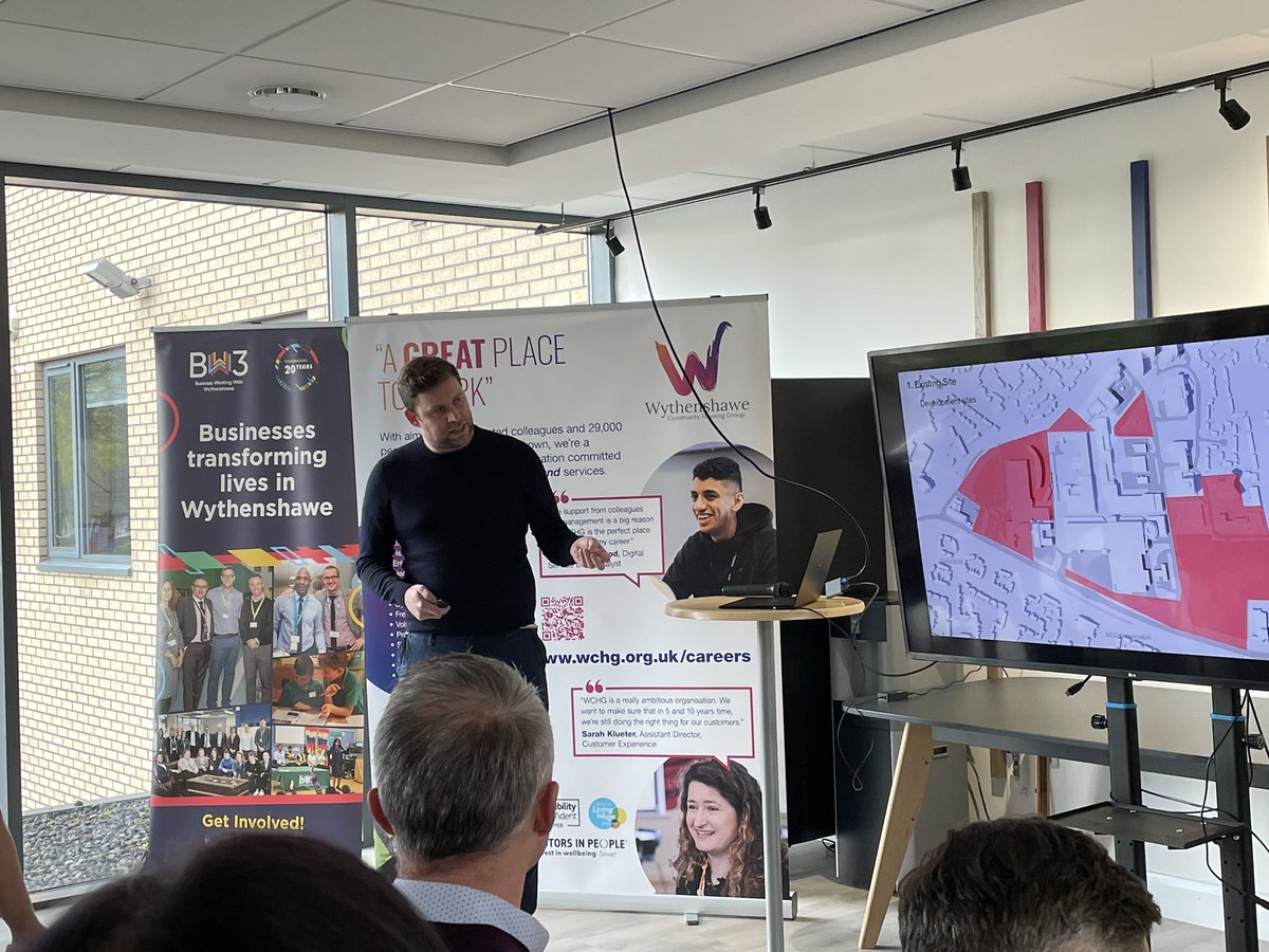 Great to hear @ManCityCouncil’s Director of Development David Lynch talk about the civic regeneration project here in Wythenshawe 💬 #Wythenshawe #UKHousing