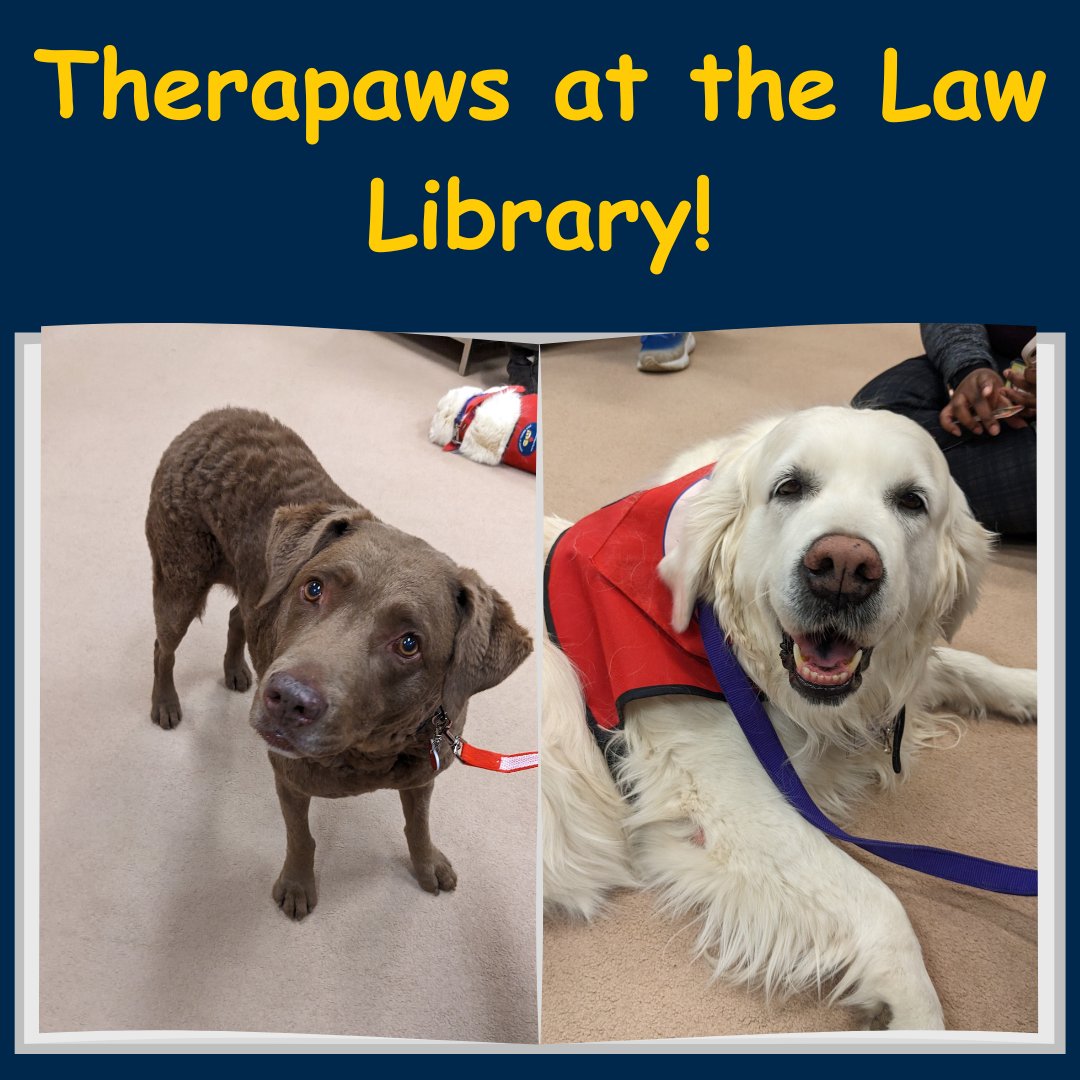 Thank you to our friends at Therapaws of Michigan for visiting the Law Library today!