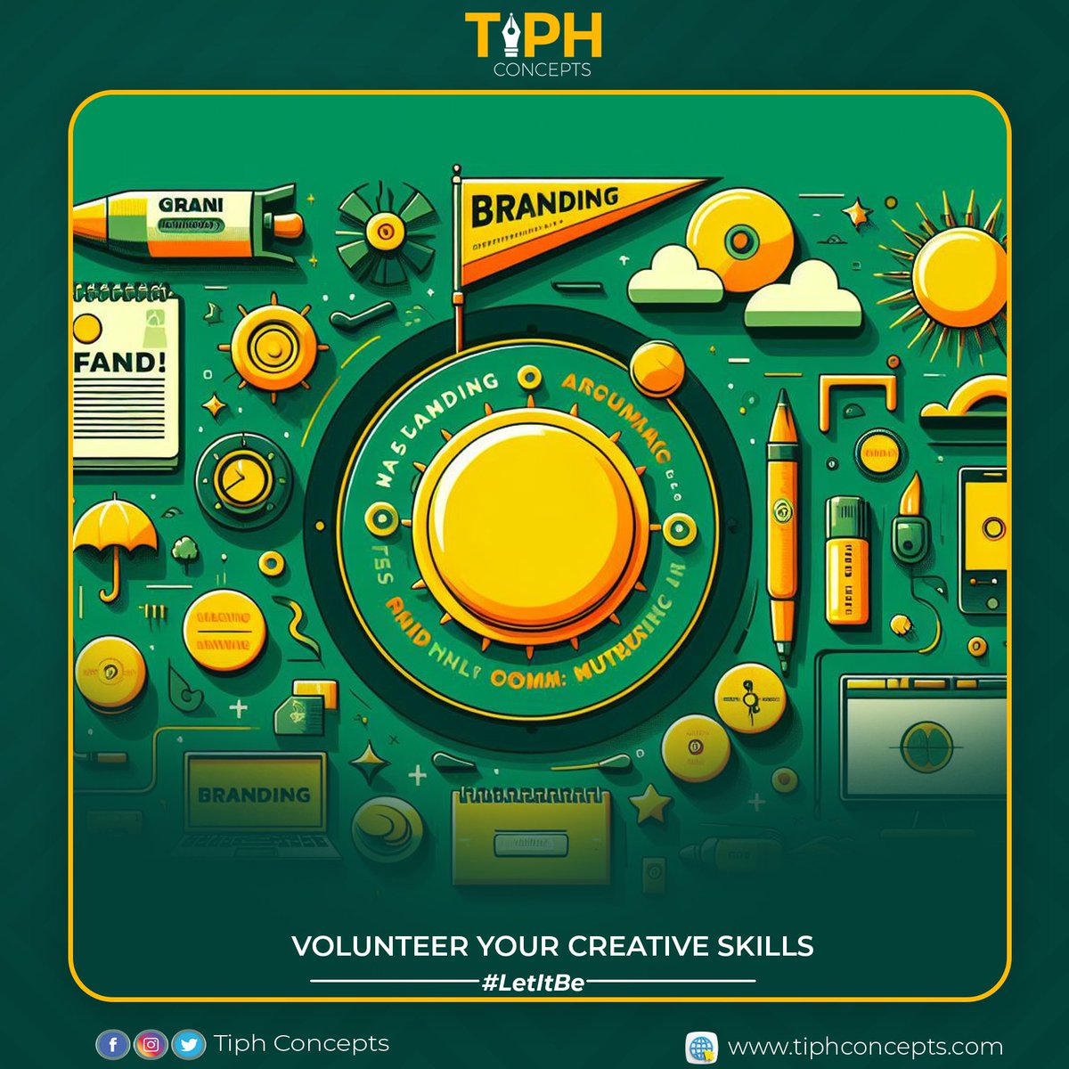 Volunteer your creative skills
Volunteering to help friends or coworkers with projects is a good way to work on your skills. Request feedback on each project and use it to improve in the areas you listed before. #graphics #brighton #greenwood #tiphconcepts