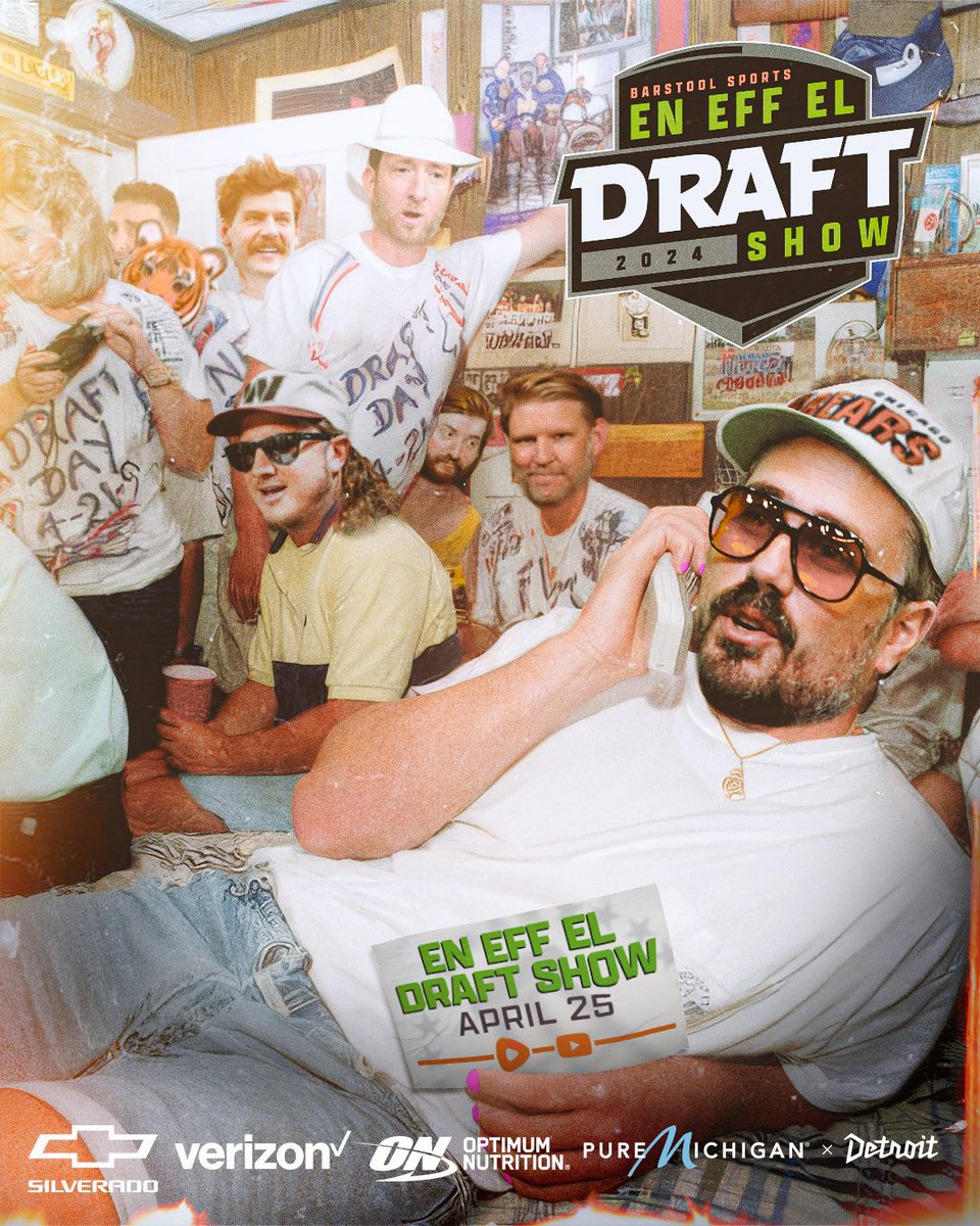Draft Day is here. Watch the 2024 #EnEffElDraft Show tonight LIVE at 8pm ET / 7pm CT on all Barstool Sports platforms