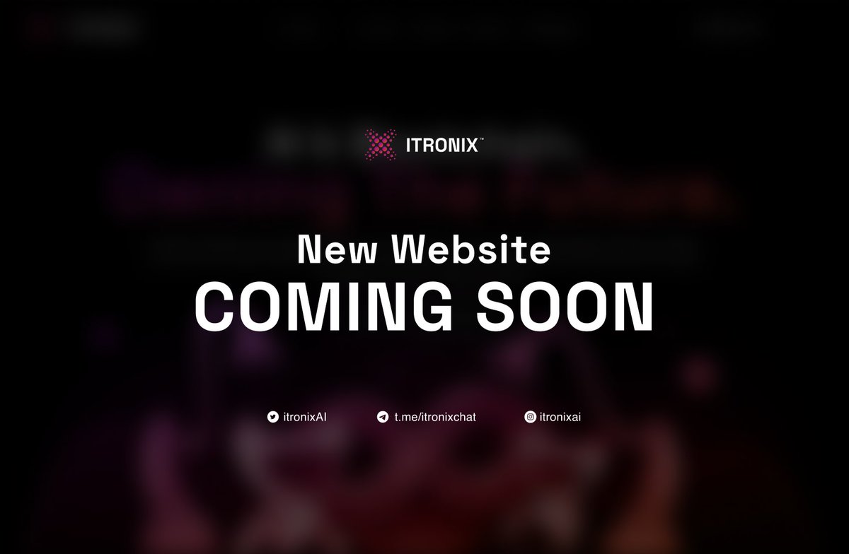 itronixAI's tweet photo. New website is coming soon!
https://t.co/6HGXe60mpm https://t.co/lkXUQXFd3I