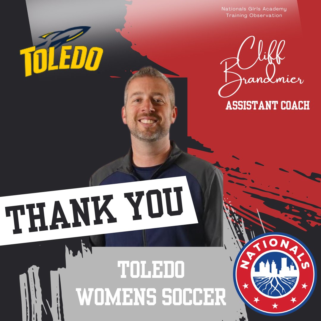 A big thank you to @toledosoccer Assistant Coach Cliff Brandmier for coming out to observe our 2008, 2007 & 2005/06 @NationalsGA teams in training last night. We truly appreciate your time, thank you for coming out to #TheBallerFactory ! #ToledoSoccer #TheNationalsWay…