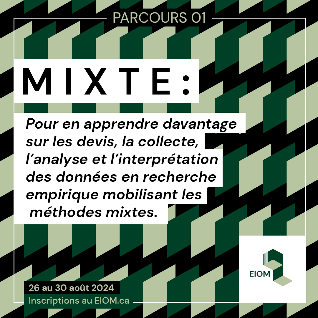 EIOM_ULaval's tweet photo. L'#EIOM2024 dévoile aujourd'hui ses 3 parcours! 

1. Méthode mixte 🛠️
2. Science des données 💻
3. Causalité et expérimentation 🧑‍🔬

Lequel choisirez-vous cette année?!

Inscriptions en cours au https://t.co/qHESVbLhTq! 

@CLESSN_UL @universitelaval @ESEIulaval @CappLaval https://t.co/kfjQcfkEwV