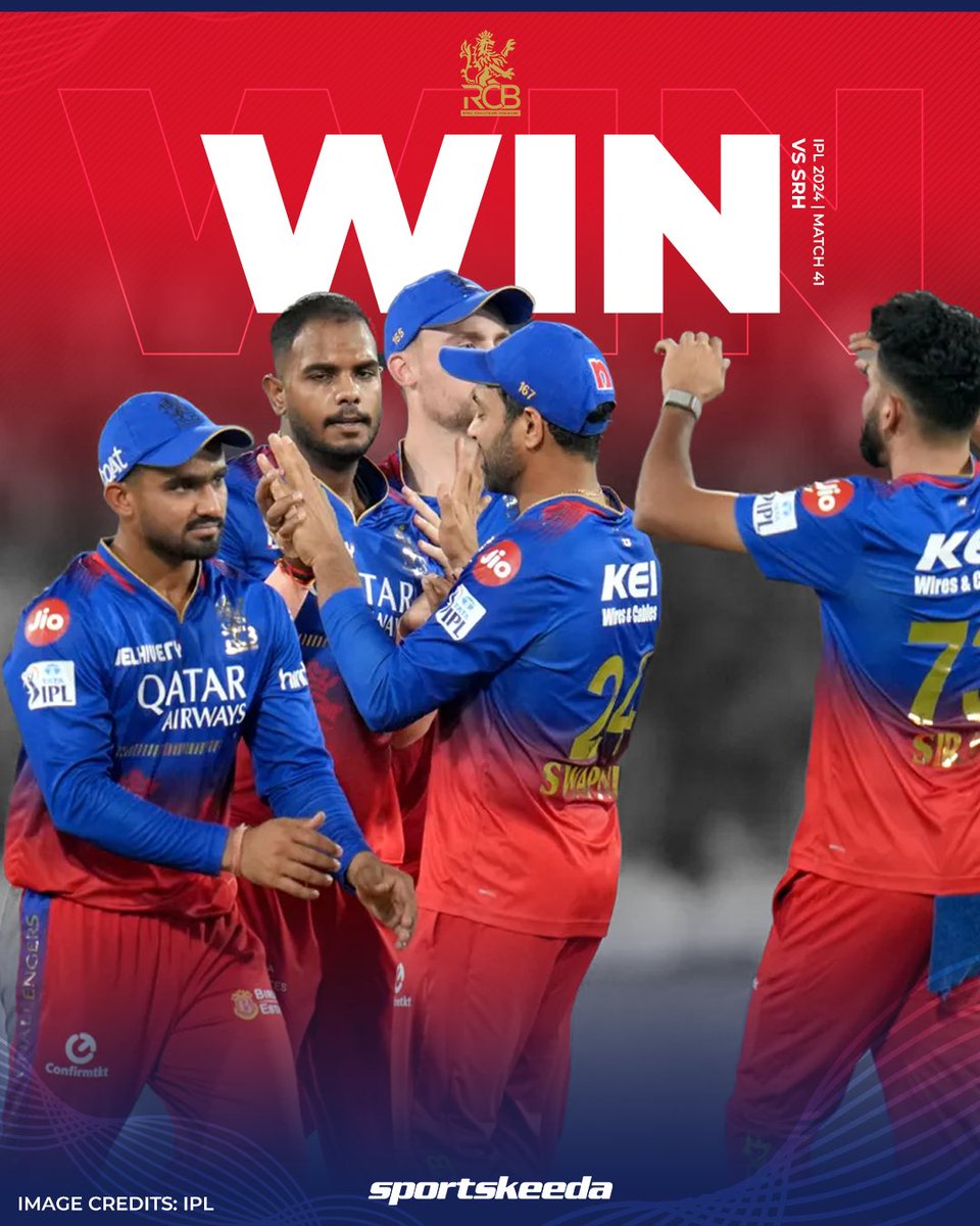 Finally a win after 6 games for the RCB! 🔴😮‍💨 A brilliant team performance to register their second win of the season. 👏 #RCB #SRHvsRCB #Cricket #IPL2024 #Sportskeeda