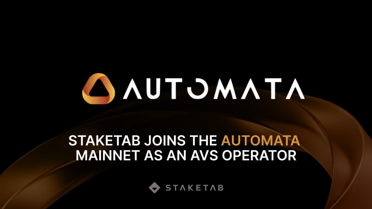 Staketab is excited to be one of the 24 operators launching the @AutomataNetwork #AVS on mainnet. Congratulations to #Automata AVS on the successful launch!