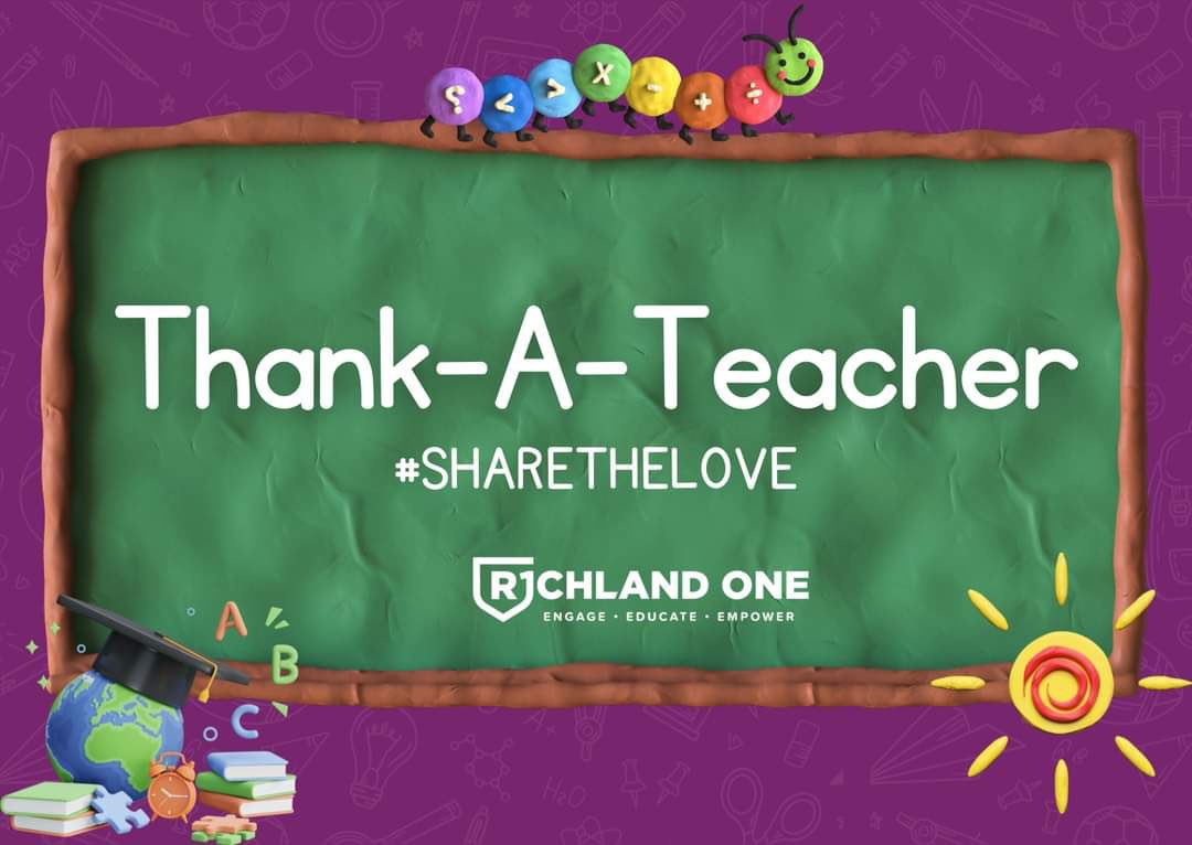 May 6-10 is National Teacher Appreciation Week. Take a moment to #thankateacher and tell us about a Richland One teacher who's impacted you or your child's life using the link below:👇  
wkf.ms/4b33AS8  

(1/2)