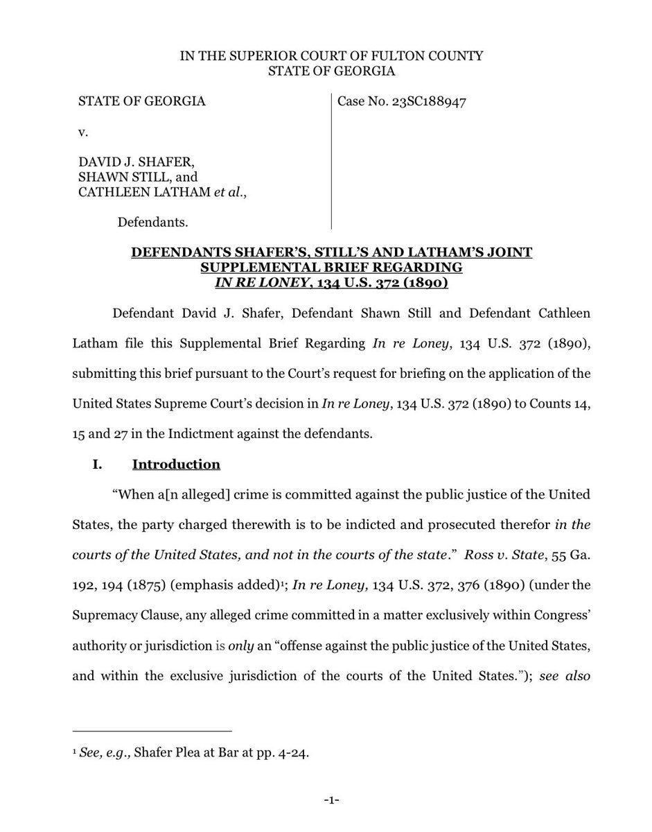 Judge McAffee asked the parties for additional briefing on the “In Re Loney” decision by the United States Supreme Court. Here is our supplemental brief: shaferdefense.com/wp-content/upl…