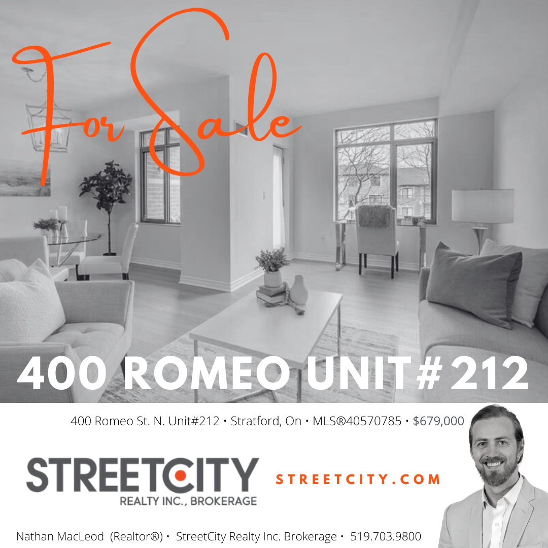 New Listing!

212-400 Romeo St. N. • Stratford, On • MLS®40570785 • $679,000

#StratfordRealEstate #StratfordOn #StreetCityStratford #StreetCityRealty #Realtor #ForSale