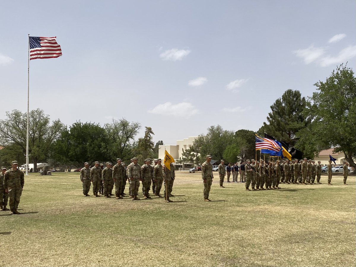 The New Mexico State University U.S. Air Force and Army ROTC presented the traditional 122nd Pass-in-Review ceremony at Pride Field this afternoon. Cadets presented in parade formation for inspection by Interim NMSU President Jay Gogue. Photos by Josh Bachman and Chloe Dunlap