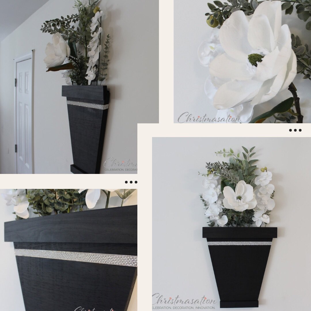 Give the gift of flowers that last! This stunning White Magnolia and Phaleanopsis Orchid Floral Arrangement with Bling Vase is ON SALE at my #etsy shop: etsy.me/3vp3kwS #housewarming #HousewarmingGift #nursery #wallart #wallplant #petfriendly #floralart #mothersdaygift