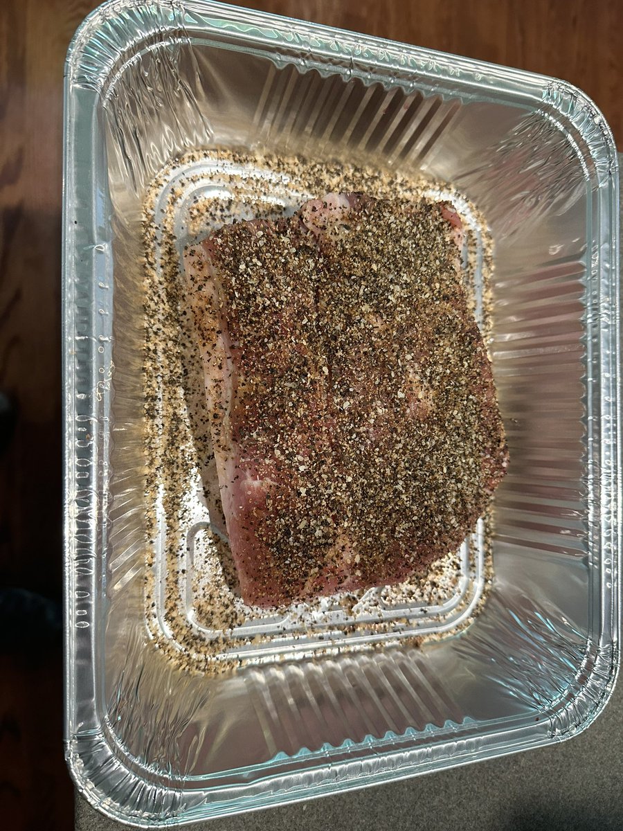 This beautiful pork loin has been resting today in a nice coating of @FireHatchRubs Brisket Bark. It’s about to go on the smoker. Just wait until you see the finished product!!