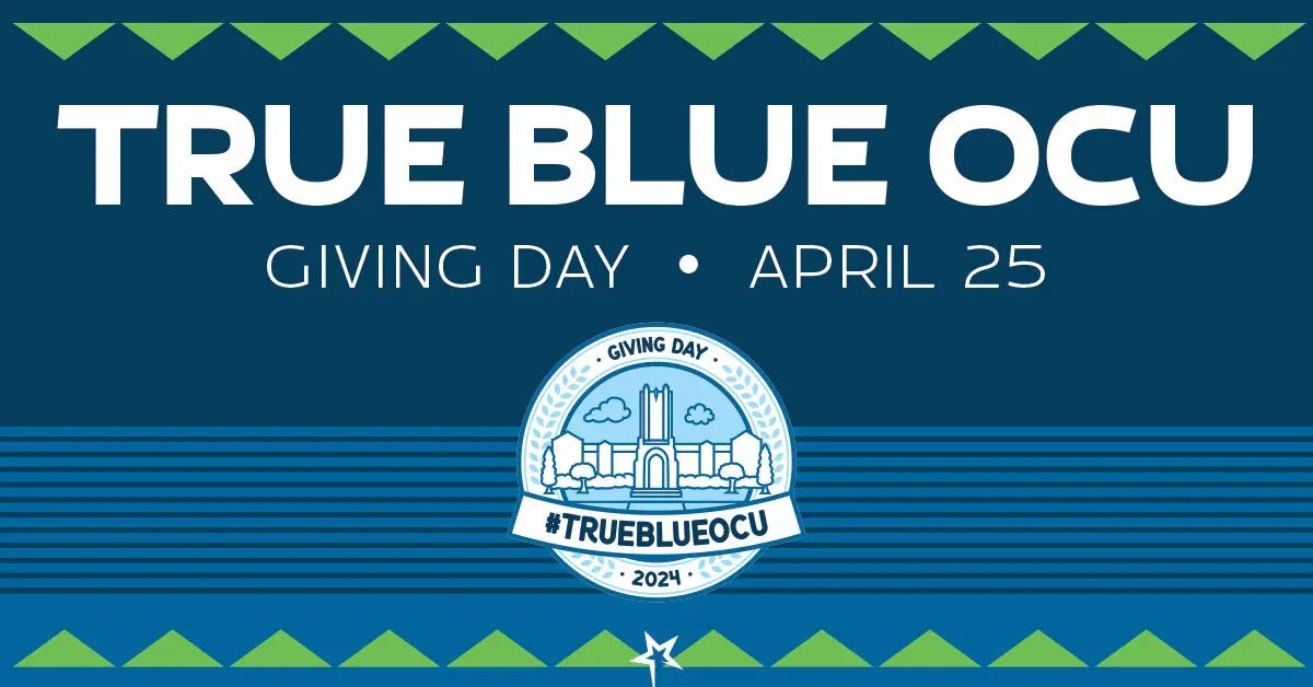 We have nine hours left of #TrueBlueOCU Giving Day 2024 and have reached 70% of our goal of 1,200 donors! There's still time for you to make a gift and help our OCU Stars shine brighter! 🌟 Help us reach our goal: okcu.link/3vLXE0B.