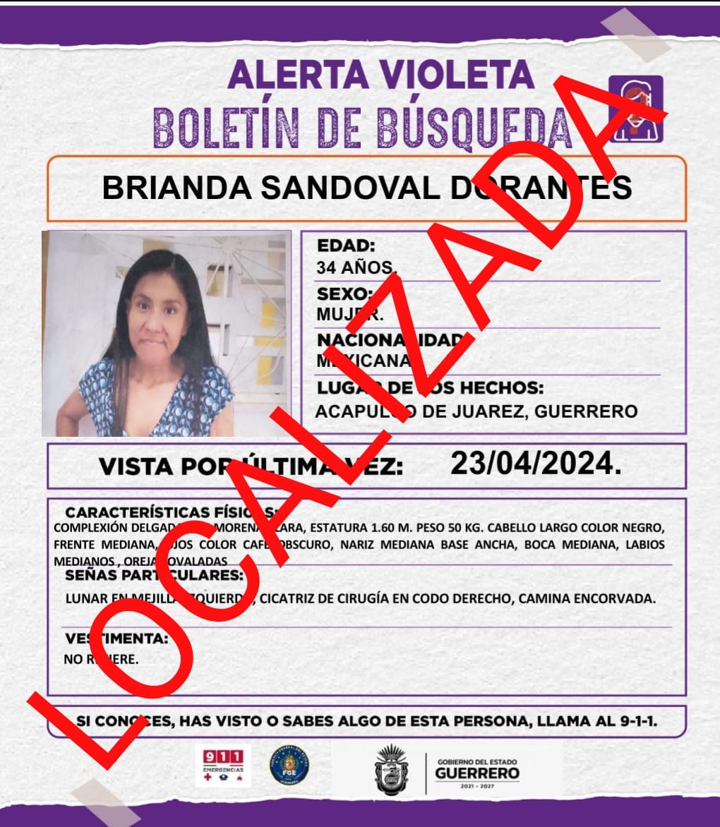 #AlertaVioleta🟣 Se agradece su colaboración Brianda Sandoval Dorantes, ya fue localizada. #ProtocoloVioleta #CadaMinutoCuenta