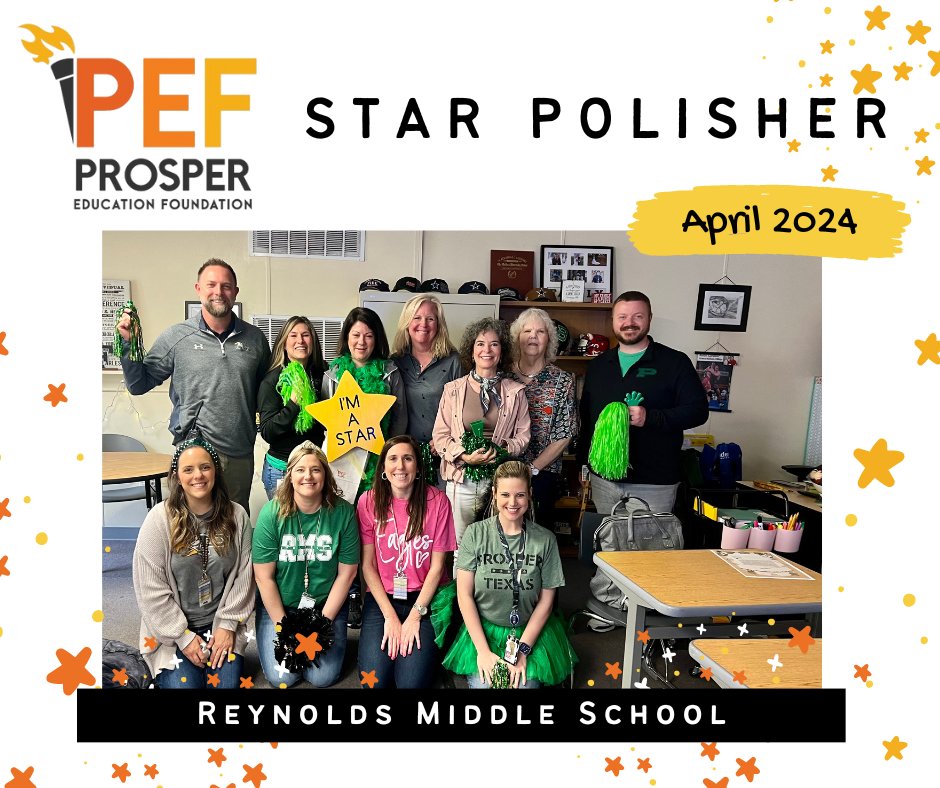 Thank you for being a positive influence on your students at Reynolds and for encouraging them to reach for the stars!🌟Enjoy your special day, Ms. Whittaker. You are shining as the Star Polisher for April! #amazingteachers #starpolisher #ReynoldsMiddleSchool