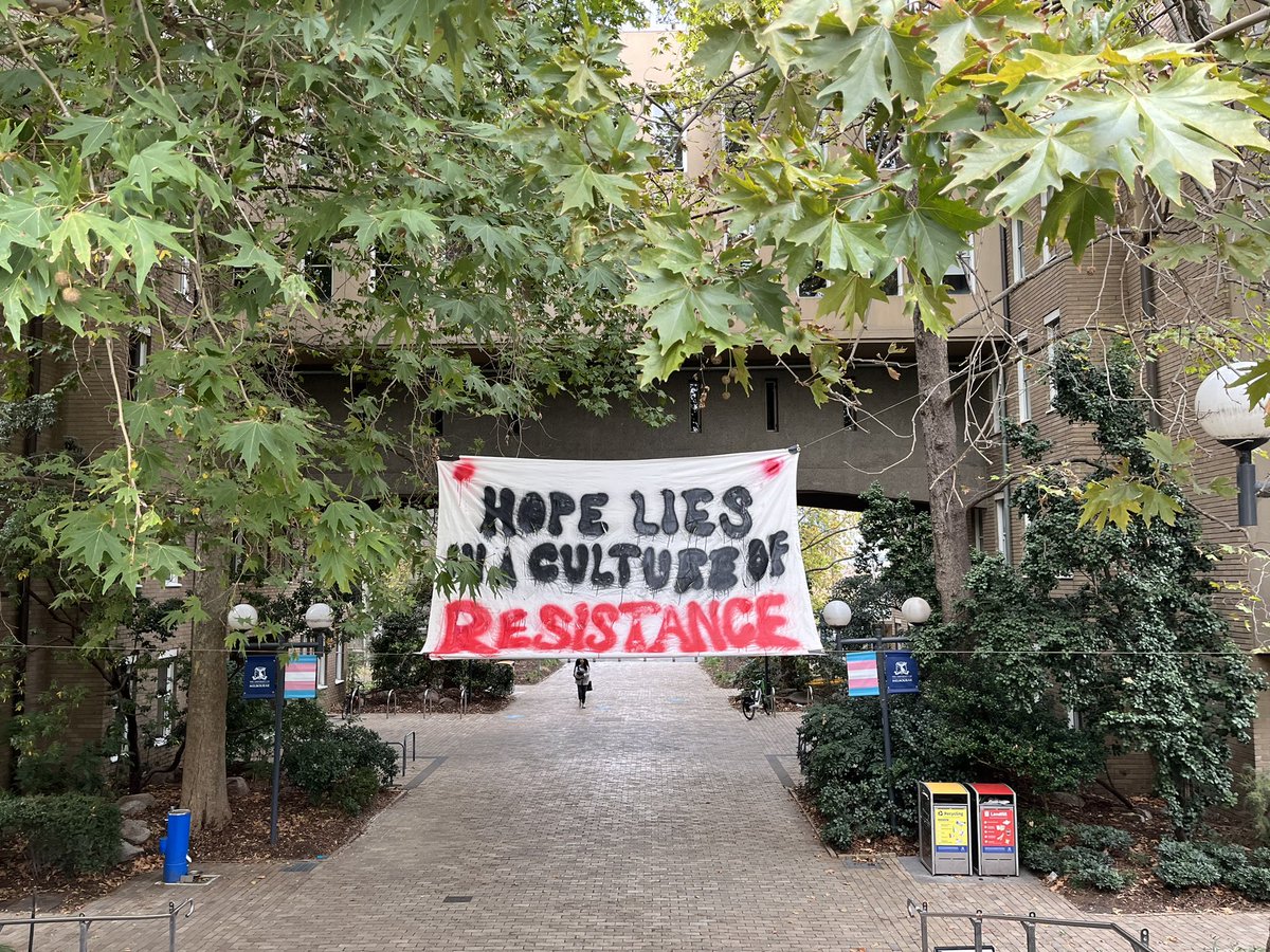 The encampment for Palestine happening at @unimelb “Hope lies in a culture of resistance”