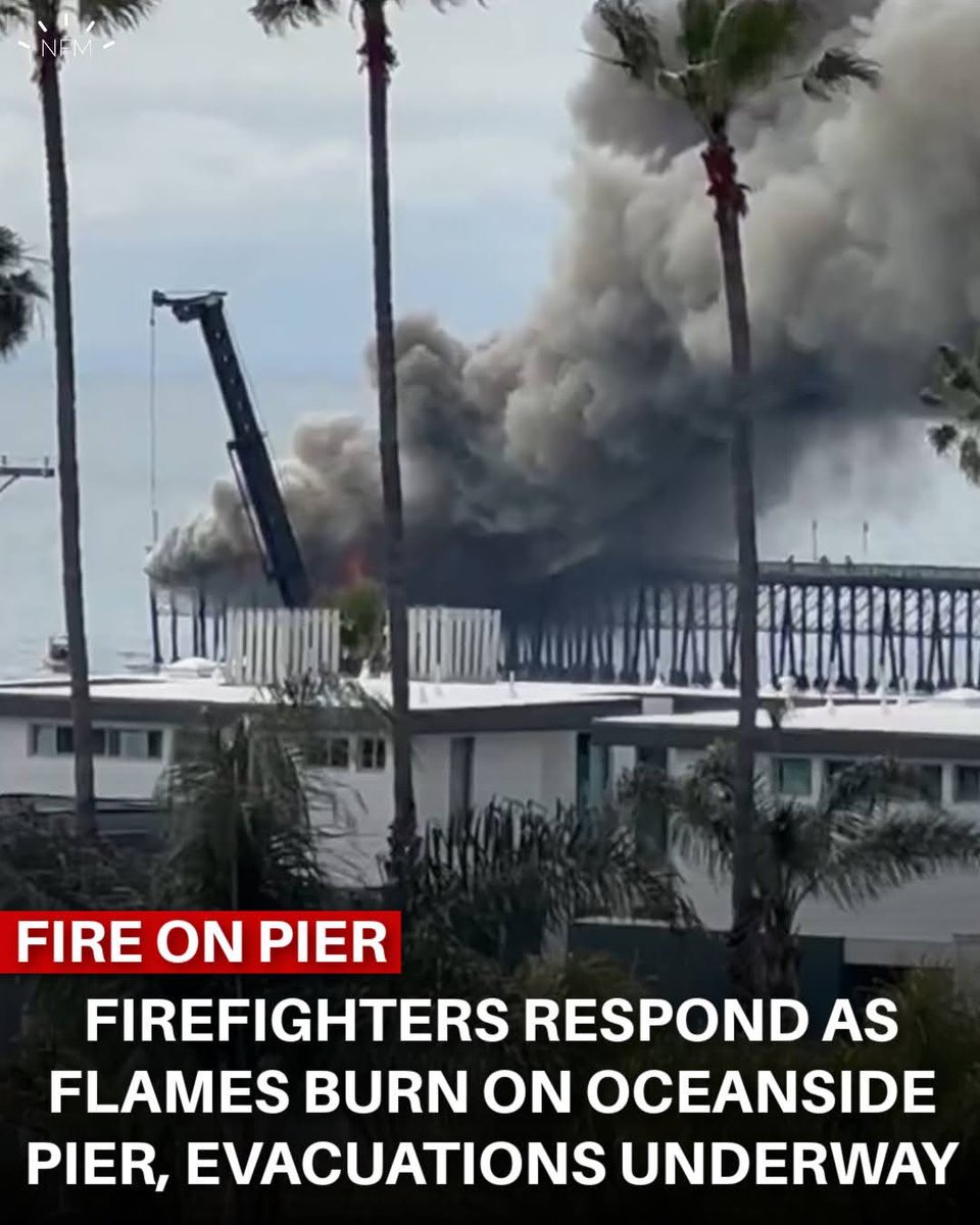 Firefighters respond as flames burn on #Oceanside Pier, evacuations underway:

Video &amp; more info ➡️ instagram.com/p/C6M4JFQPlPO/…