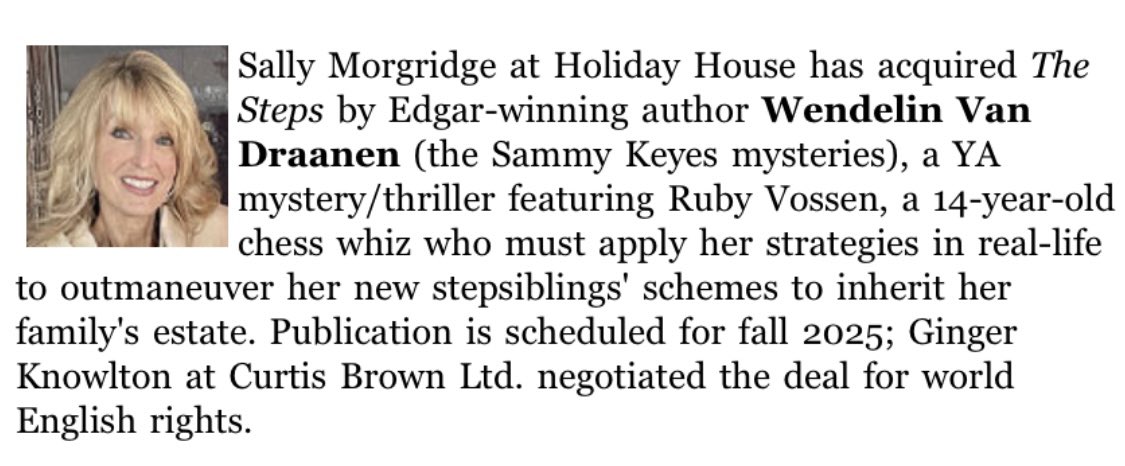 smorgridge's tweet photo. This has been one of the most exciting opportunities I’ve encountered as an editor! ⭐️ THE Wendelin Van Draanen! ⭐️ And what a fun romp of a book… I can’t wait for readers to meet the Vossens. https://t.co/r2AdMBEB6u