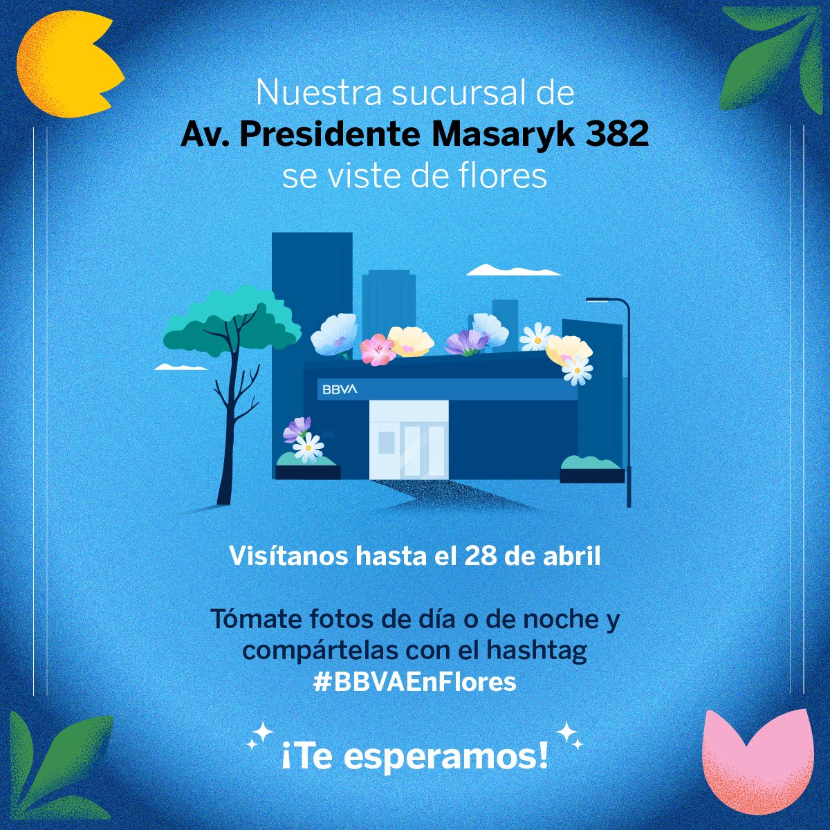 🌸 ¡No te pierdas FYJA, el Festival de Flores y Jardines! Visita tu sucursal BBVA de Masaryk en el día ☀️ o en la noche 🌙, se iluminará para seguir disfrutando del espectáculo. #BBVASEGUROS #BBVAenFYJA #BBVASegurosenFYJA bbva.info/3wcyR67