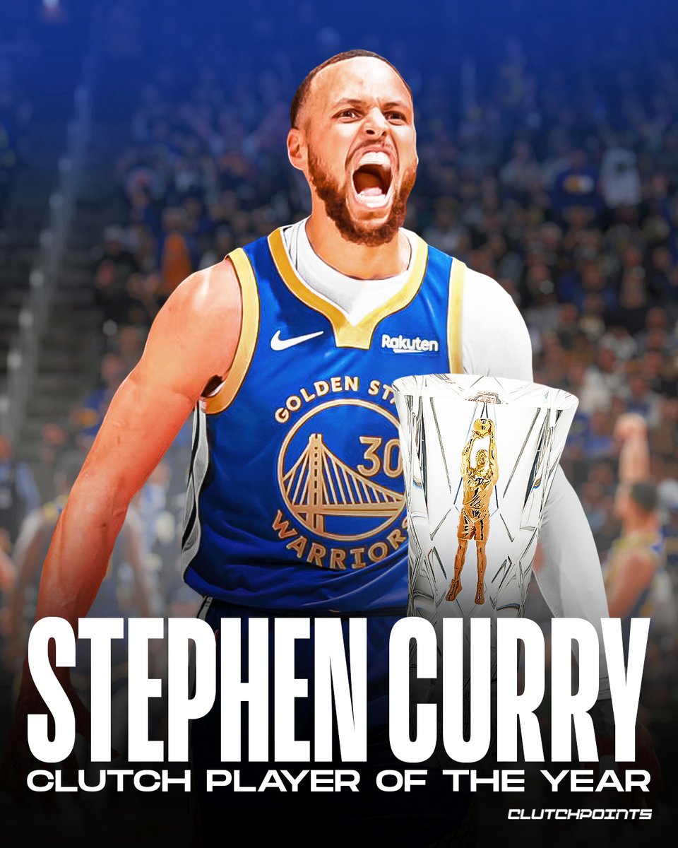 ClutchPoints's tweet photo. Steph Curry wins the 2023-24 Clutch Player of the Year award 😤

🔸189 clutch points (led NBA)
🔸59 made field goals in the clutch
🔸32 made 3-pointers in the clutch
🔸23 wins in the clutch https://t.co/AWPHMCH8XS