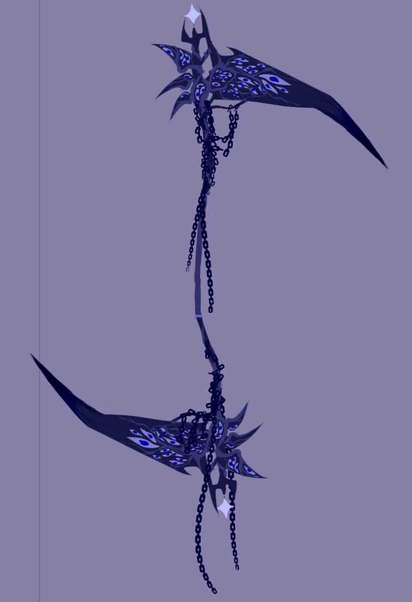 I’m currently trying to design a scythe for q!bad/halo (it’s supposed to be purple :3)