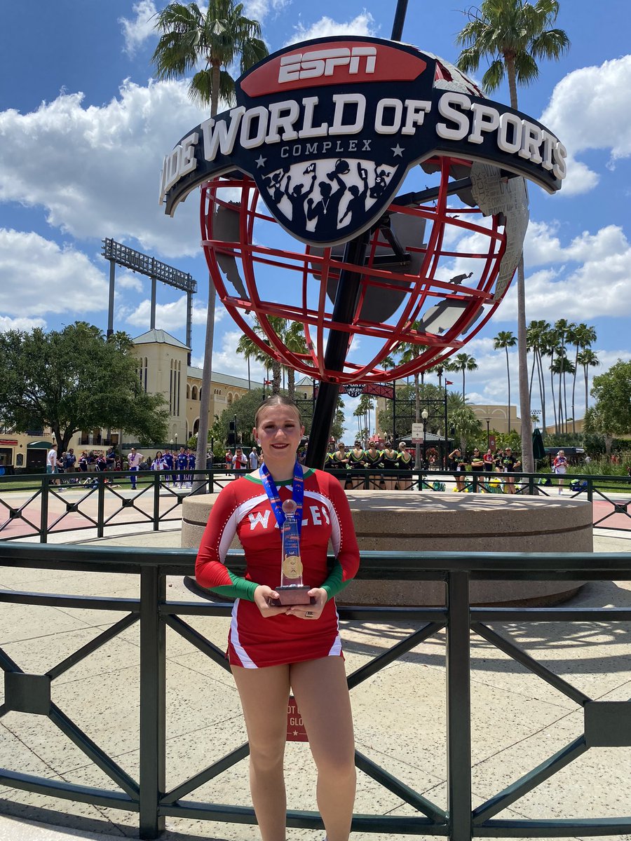 So proud of Dior winning 🥇 gold at the cheerleading world championships in Florida xx