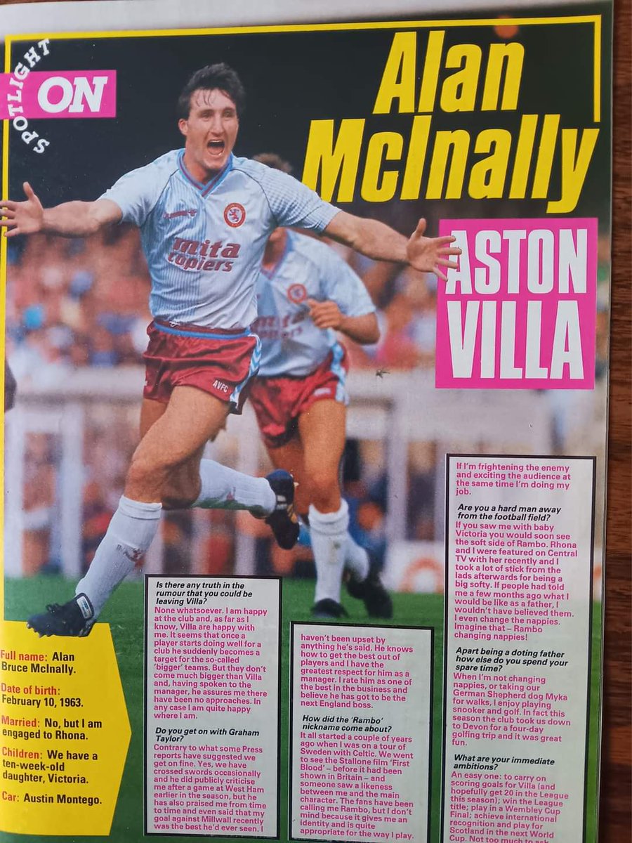 Now @AlanMcInally is one of those players you wished was in your team. Love that we both drove a Montego and that was a beast too.