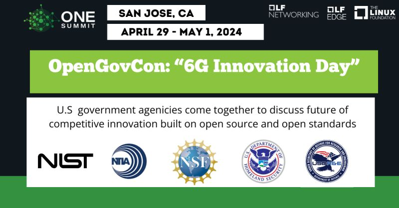Don't miss Martin Weiss (@smpl5) at OpenGovCon: 6G Innovation Day – May 1 in San Jose. 5 US agencies (NTIA, NIST, NSF, DOD OUSD(R&E), DHS) & LF Networking will discuss the future of competitive innovation built on open source & open standards. Register: lnkd.in/dvdwDG86