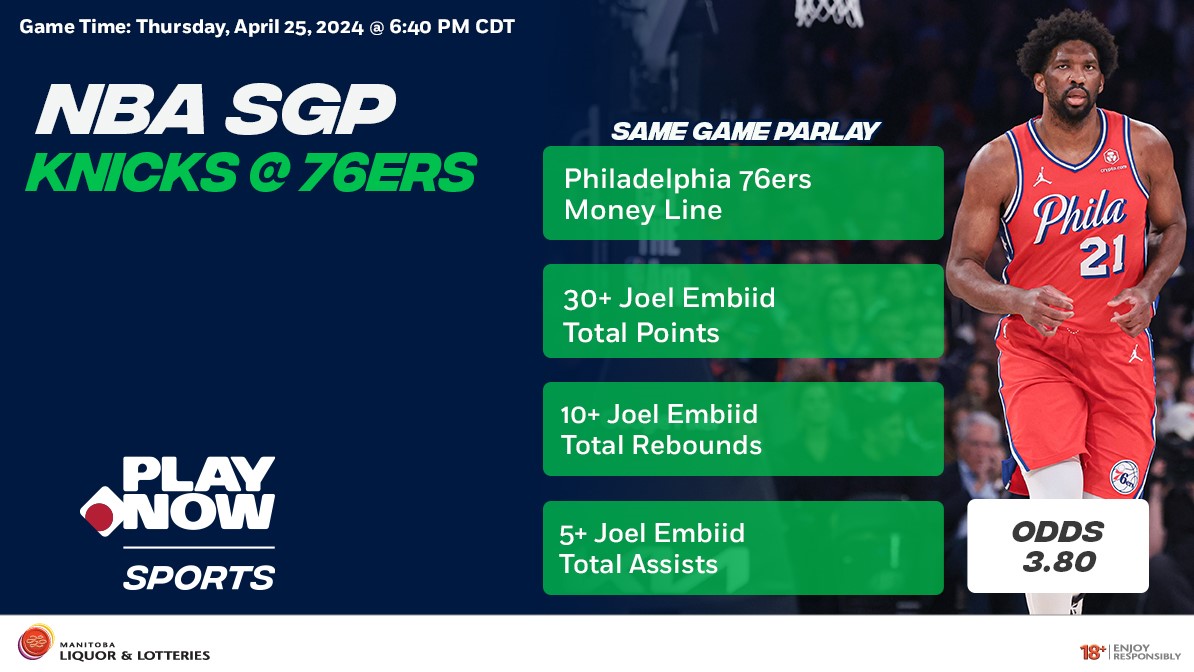 The Knicks VS the 76ers tips off soon🏀 New York leads the series 2-0 Joel Embiid has averaged 31.5 points, 9.0 rebounds and 6.0 assists this series Are you riding with Embiid and the Sixers on home court? bit.ly/49OZPhQ 18+