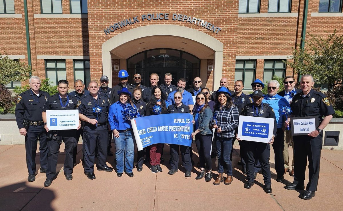 April is National Child Abuse Prevention Month. Today we joined with our partners at @HumanServicesCT to bring awareness. #WearBlue #ChildAbusePrevention