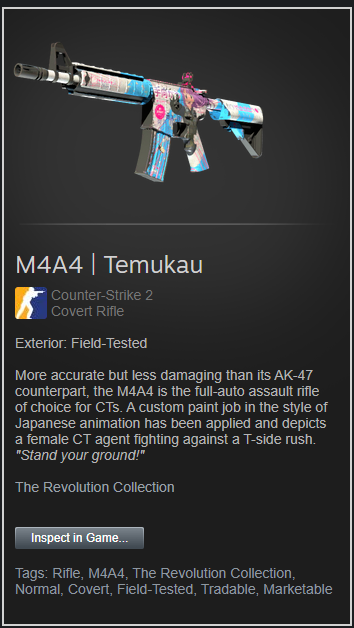 M4A4 | Temukau - Giveaway Retweet & Tag 2 friends Check out my recent Hellcase video, drop like & subscribe (proof required) - youtu.be/T41ned-Qwvw That's it. Rolling in 5 days.