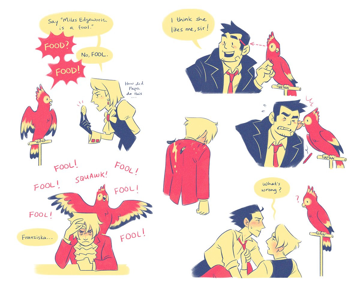 building my case for why edgeworth should have adopted polly the parrot after... you know #aceattorney