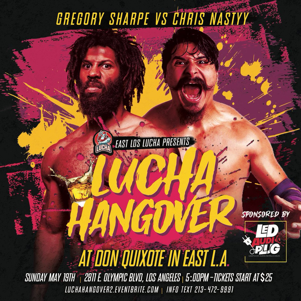 ‼️Match Announcement‼️ Gregory Sharpe vs Chris Nastyy🔥 Sunday May 19th East Los Lucha 15: Lucha Hangover🍻 @DonQuixoteLA | 5pm FULL BAR🥃 w/ ID 🎟️ luchahangover2.eventbrite.com Watch the replay of our last show here 📺 youtu.be/jIhj80CFJYg?si…